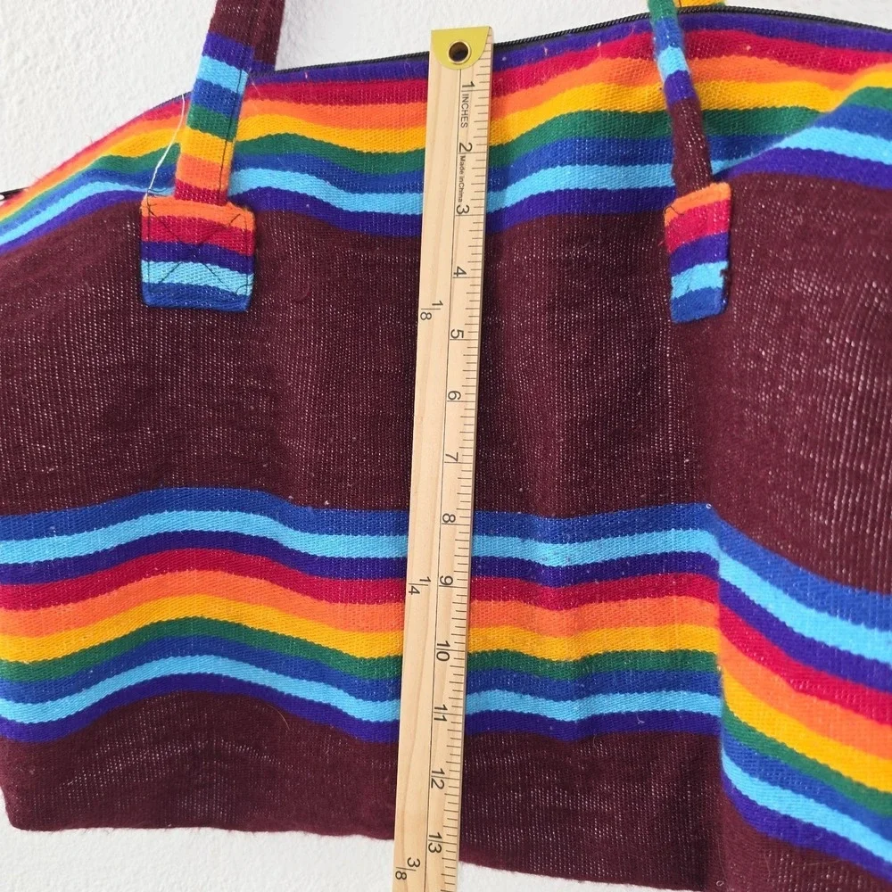 Made In Mexico , Sarape Woven Tote Purse , Zipper Closure,  FRIDA KAHLO